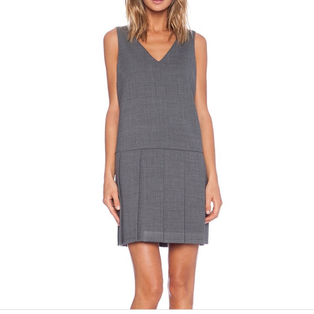 Marc By Marc Jacobs Sixties Pleated Dress Size L Preppy Wool Blend Sleeveless